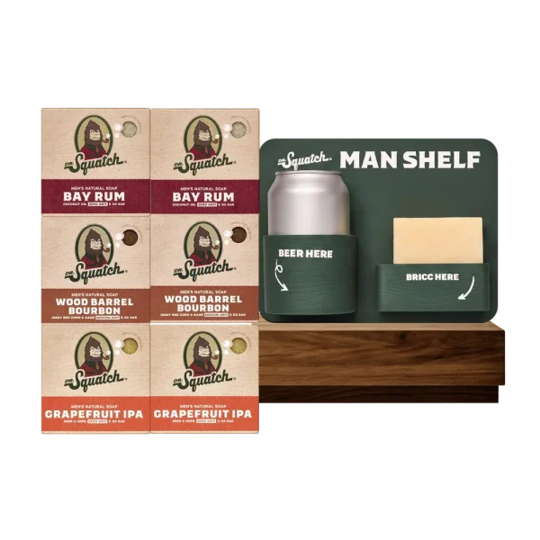 6-Pack Bar Soap + FREE Man Shelf